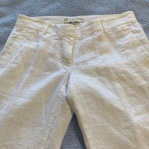 COPY - Ann Taylor Loft White Linen Trouser Pants. Marisa Fit. Size 0.